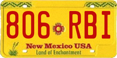 NM license plate 806RBI