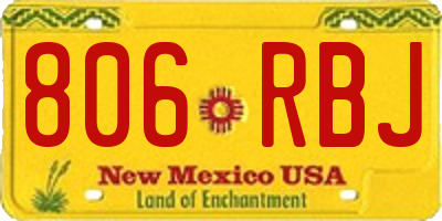 NM license plate 806RBJ