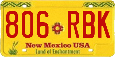 NM license plate 806RBK