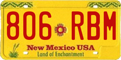 NM license plate 806RBM