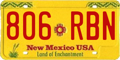 NM license plate 806RBN