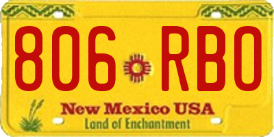 NM license plate 806RBO