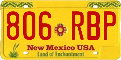 NM license plate 806RBP