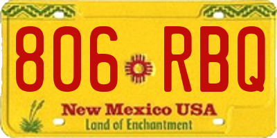 NM license plate 806RBQ