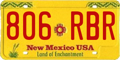 NM license plate 806RBR
