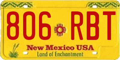 NM license plate 806RBT