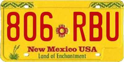 NM license plate 806RBU