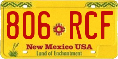 NM license plate 806RCF
