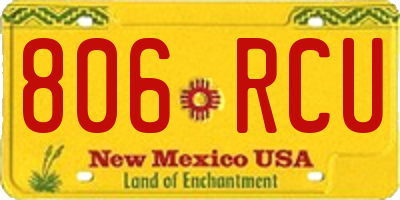 NM license plate 806RCU