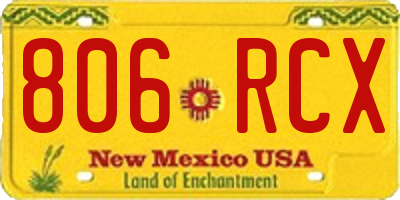 NM license plate 806RCX