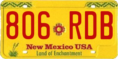 NM license plate 806RDB