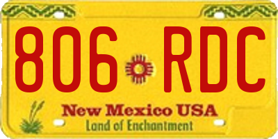 NM license plate 806RDC