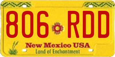 NM license plate 806RDD