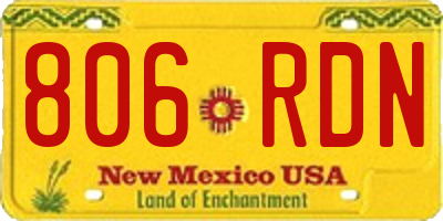 NM license plate 806RDN