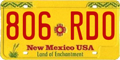 NM license plate 806RDO