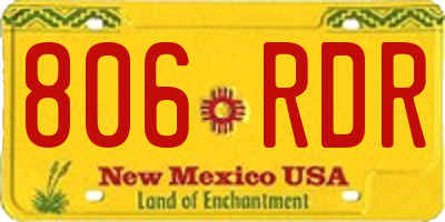 NM license plate 806RDR