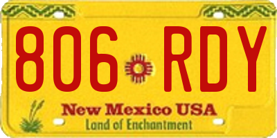 NM license plate 806RDY