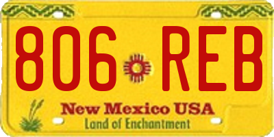 NM license plate 806REB