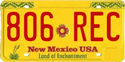 NM license plate 806REC