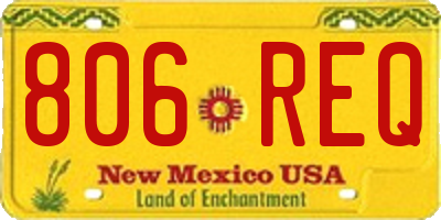NM license plate 806REQ