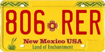 NM license plate 806RER