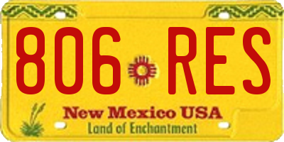 NM license plate 806RES