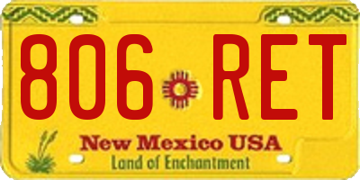 NM license plate 806RET