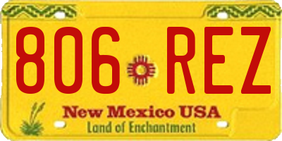 NM license plate 806REZ