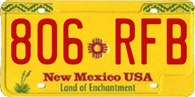 NM license plate 806RFB