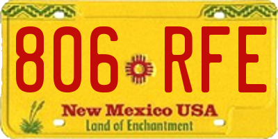 NM license plate 806RFE