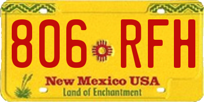 NM license plate 806RFH