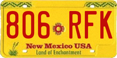NM license plate 806RFK
