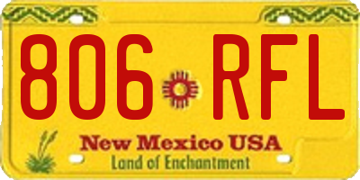 NM license plate 806RFL