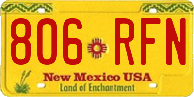 NM license plate 806RFN