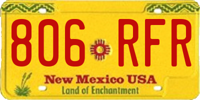 NM license plate 806RFR