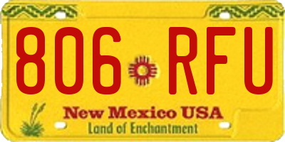 NM license plate 806RFU