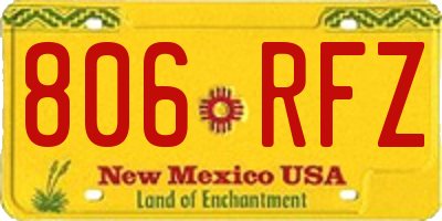 NM license plate 806RFZ