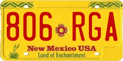 NM license plate 806RGA