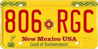 NM license plate 806RGC