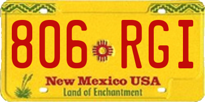 NM license plate 806RGI
