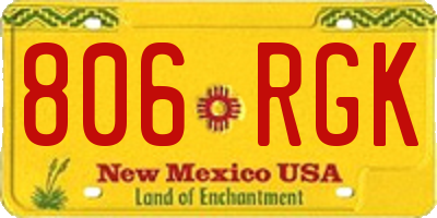 NM license plate 806RGK