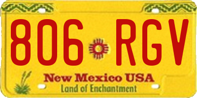 NM license plate 806RGV