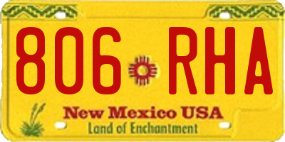 NM license plate 806RHA