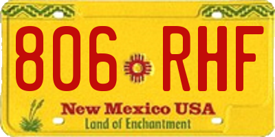 NM license plate 806RHF