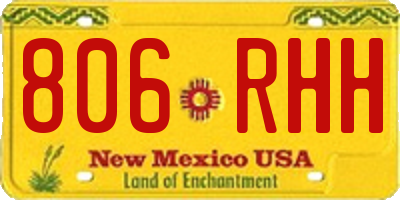 NM license plate 806RHH
