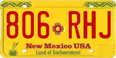 NM license plate 806RHJ