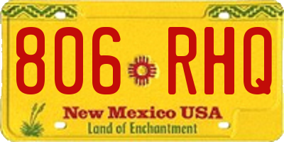 NM license plate 806RHQ