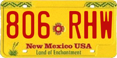 NM license plate 806RHW