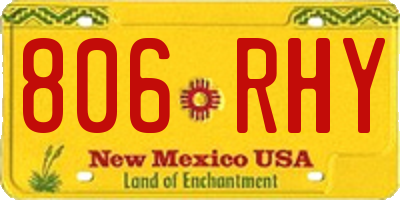 NM license plate 806RHY