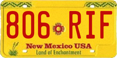 NM license plate 806RIF